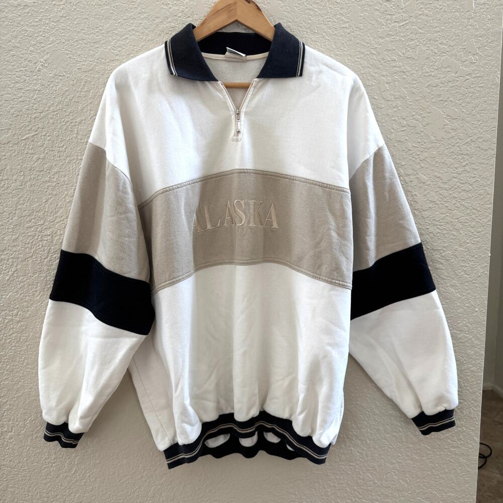 Vintage 1990's Alaska Quarter Zip Pullover Sweatshirt